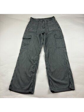 American Eagle Dusty Slate Stetch Canvas Wide Leg Cargo Pant 8R